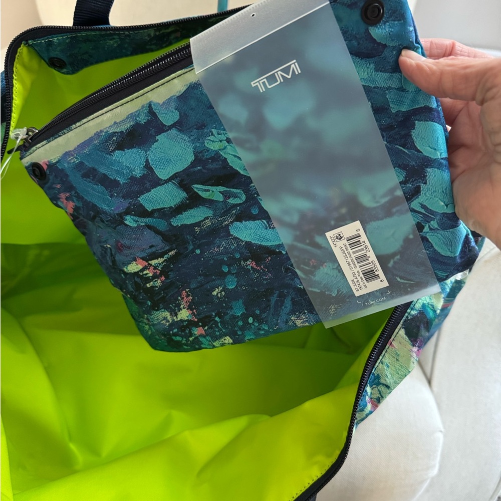 Tumi Tote; St. Jude - Abstract Ocean Print Tote Bag - Blue - Picture 5 of 6